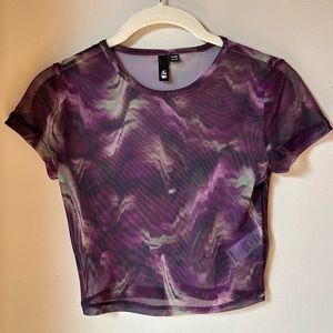 Cyber cropped mesh t-shirt